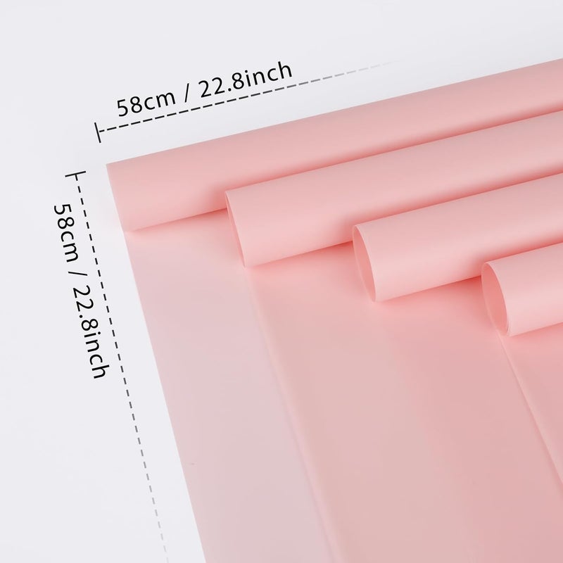 FUHITIM 20 Sheets Flower Wrapping Paper -Waterproof Floral Bouquet Wrapping Paper Used for DIY Crafts, Gift Packaging, Florist Supplies Packaging Paper for Wedding Birthday Gift (Misty Light Pink) - Image 2